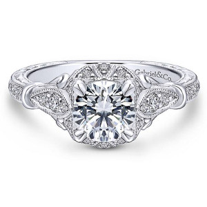Gabriel 18 Karat Round Halo Engagement Ring ER12581R4W84JJ