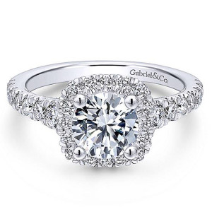 Gabriel 18 Karat Round Halo Engagement Ring ER12761R4W84JJ