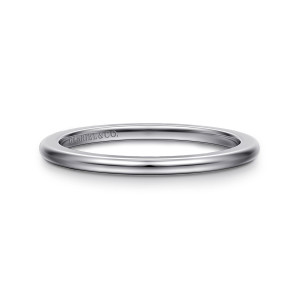 Gabriel & Co. AN16631W4JJJ 14 karat white gold Classic spacer band, front view of a plain polished hoop with a domed surface and no stones