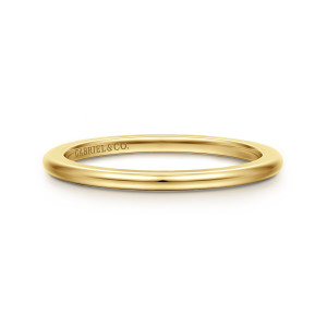 Gabriel & Co. AN16631Y4JJJ 14 karat yellow gold Classic spacer band, front view of the plain polished hoop with an even width and no stones