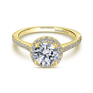 Gabriel 14 Karat Round Halo Engagement Ring ER6419Y44JJ