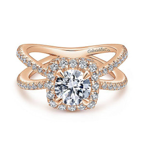 Gabriel 14 Karat Round Halo Engagement Ring ER12587R4K44JJ