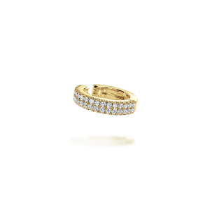 Gabriel & Co. EG14251Y45JJ 14 karat yellow gold Lusso earrings, angled view of the cuff with its open end and polished inner wall