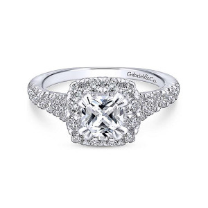 Gabriel 14 Karat Cushion Cut Halo Engagement Ring ER12835C4M44JJ