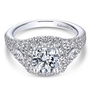 Gabriel 14 Karat Round Halo Engagement Ring ER13870R4W44JJ