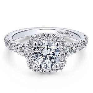 Gabriel Platinum Round Halo Engagement Ring ER12761R4PT4JJ