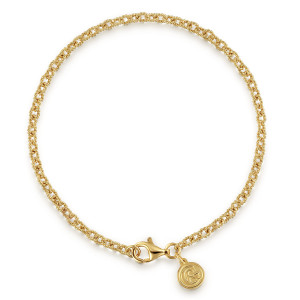 Gabriel & Co. TB4660Y4JJJ 14 karat yellow gold Contemporary bracelet, front view of a twisted textured chain closed by a lobster clasp and maker's tag