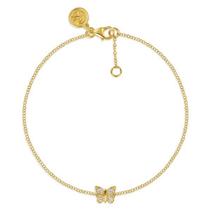 Gabriel & Co. TB5314Y45JJ 14 karat yellow gold Contemporary bracelet, front view of the fine chain loop with a lobster clasp and an extender chain