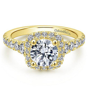 Gabriel 14 Karat Round Halo Engagement Ring ER12761R4Y44JJ