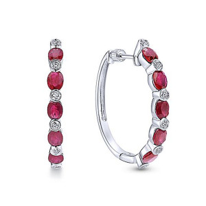 Gabriel Fashion 14 Karat Hoops Hoop Earrings EG10033W44RB