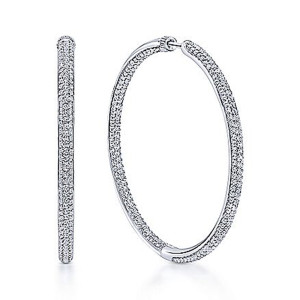 Gabriel Fashion 14 Karat Hoops Classic Earrings EG10353W44JJ