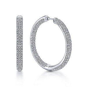 Gabriel Fashion 14 Karat Hoops Classic Earrings EG10355W44JJ