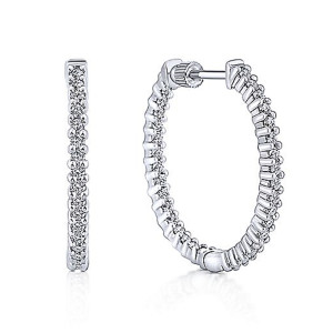 Gabriel Fashion 14 Karat Hoops Classic Earrings EG11285W45JJ