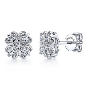 Gabriel Fashion 14 Karat Victorian Stud Earrings EG11810W45JJ