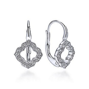 Gabriel Fashion 14 Karat Victorian Leverback Earrings EG12151W45JJ