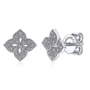 Gabriel Fashion 14 Karat Victorian Stud Earrings EG12157W45JJ