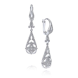 Gabriel Fashion 14 Karat Victorian Drop Earrings EG12178W45JJ