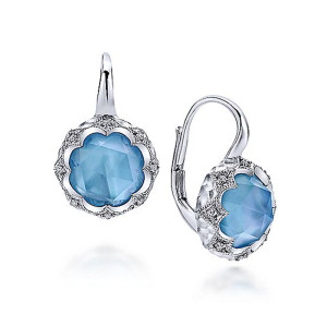 Gabriel Fashion Silver Byblos Leverback Earrings EG12530SVJMC