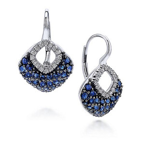 Gabriel Fashion 14 Karat Pave Leverback Earrings EG12567W45SB