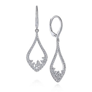 Gabriel Fashion 14 Karat Lusso Diamond Leverback Earrings EG12642W45JJ