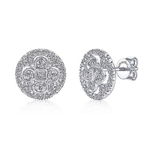 Gabriel Fashion 14 Karat Clustered Diamonds Stud Earrings EG12661W44JJ
