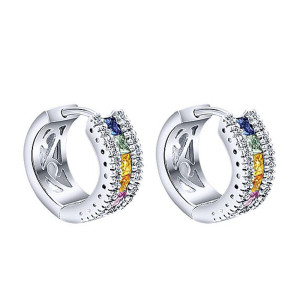 Gabriel Fashion 14 Karat Huggies Huggie Earrings EG9604W45MC