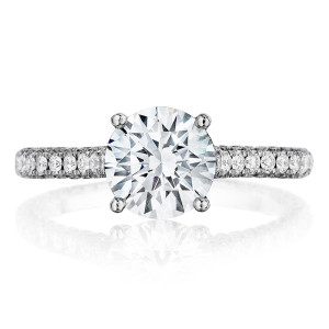 Henri Daussi BGS Three-Sided Diamond Solitaire Engagement Ring