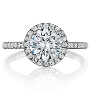Henri Daussi BLG Round Halo Diamond Engagement Ring