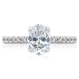 HT2545OV8X6 Platinum Tacori Petite Crescent Engagement Ring