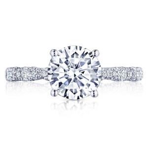 HT2559RD8 Platinum Tacori Petite Crescent Engagement Ring
