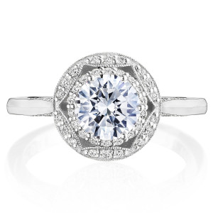 Tacori HT2563RD65 Platinum Crescent Chandelier Engagement Ring