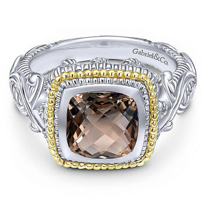 Gabriel Fashion Silver / 18 Karat Two-Tone Roman Ladies' Ring LR5798MYJSQ