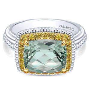 Gabriel Fashion Silver / 18 Karat Two-Tone Roman Ladies' Ring LR5802M10MYJMC