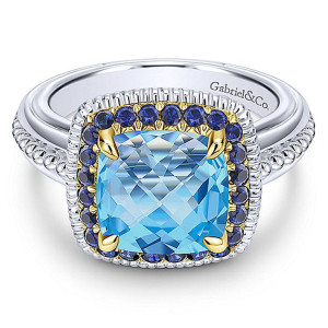 Gabriel Fashion Silver / 18 Karat Two-Tone Roman Ladies' Ring LR5803M4MYJMC