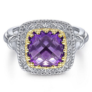 Gabriel Fashion Silver / 18 Karat Two-Tone Roman Ladies' Ring LR5818MYJAM