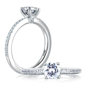 A Jaffe Platinum Diamond Engagement Ring ME1533