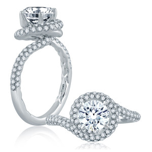 A.JAFFE 18 Karat Classic Engagement Ring ME2140Q