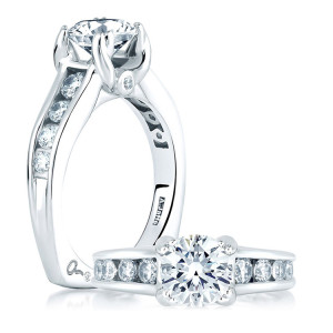 A Jaffe 18 Karat Signature Engagement Ring MES090