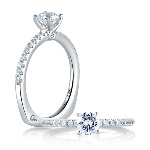 A Jaffe 18 Karat Signature Engagement Ring MES375