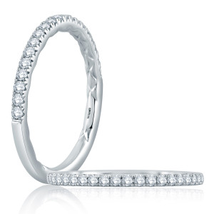 A.JAFFE Platinum Classic Diamond Wedding Ring MR2167Q