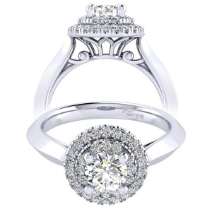 Taryn 14k White Gold Round Perfect Match Engagement Ring TE001B3AIW44JJ