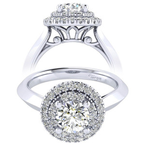 Taryn 14k White Gold Round Perfect Match Engagement Ring TE001B4AIW44JJ