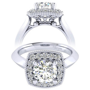 Taryn 14k White Gold Round Perfect Match Engagement Ring TE001C6ABW44JJ