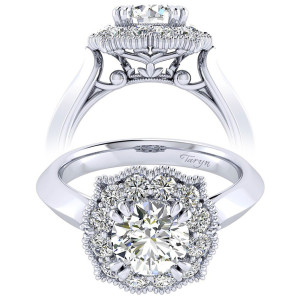 Taryn 14k White Gold Round Perfect Match Engagement Ring TE001C6ACW44JJ