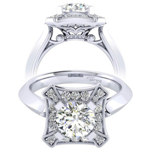 Taryn 14k White Gold Round Perfect Match Engagement Ring TE001C6AEW44JJ