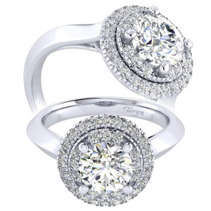 Taryn 14k White Gold Round Perfect Match Engagement Ring TE001C6AIW44JJ