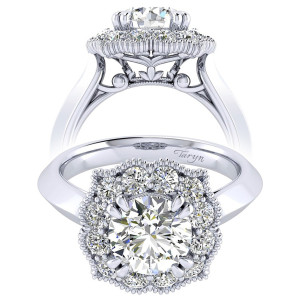 Taryn 14k White Gold Round Perfect Match Engagement Ring TE001C8ACW44JJ