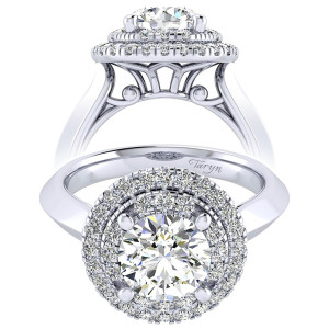 Taryn 14k White Gold Round Perfect Match Engagement Ring TE001C8AIW44JJ