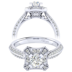 Taryn 14k White Gold Round Perfect Match Engagement Ring TE002A2AEW44JJ