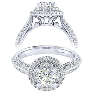 Taryn 14k White Gold Round Perfect Match Engagement Ring TE002B3AIW44JJ